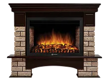 Портал Firelight Forte Wood 30U (угловой) камень коричневый, шпон темный дуб