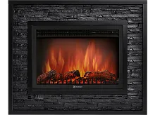 Портал Firelight Loft 30 камень черный, черная эмаль