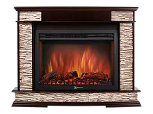 Портал Firelight Scala 30 камень сланец скалистый бурый, шпон тёмный дуб