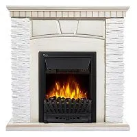 Портал Firelight Porto Classic камень белый, шпон беленый дуб