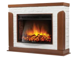 Портал Firelight Prestigio 30 камень белый, шпон дуб
