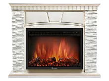 Портал Firelight Porto 30U (угловой) камень белый, шпон белёный дуб