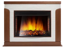 Портал Firelight Prestigio 30 камень белый, шпон дуб