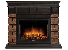 Портал Firelight Bricks Wood 25 камень темный, шпон венге