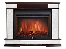 Портал Firelight Scala 30 камень сланец скалистый белый, шпон тёмный дуб